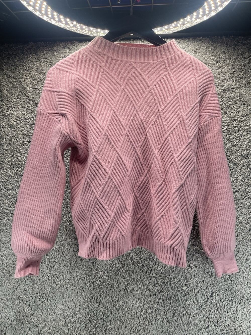 Philosophy Sweater Pullover Crewneck Ribbed Texturized Soft Lightweight Large
